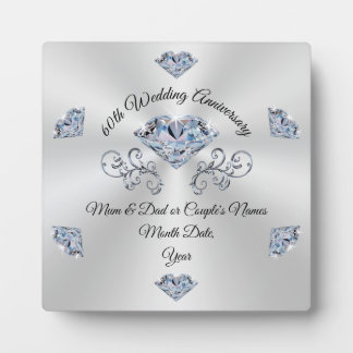 Beautiful Personalised, 60th Anniversary Plaque