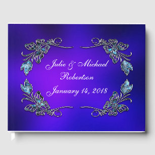 Beautiful Personalised Butterfly Faux Filigree Guest Book
