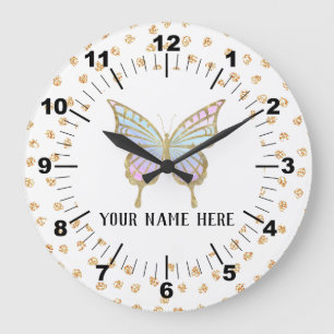 Beautiful Personalised Butterfly Large Clock