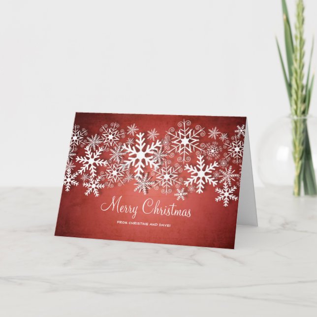 Beautiful personalised Christmas card with snow (Front)