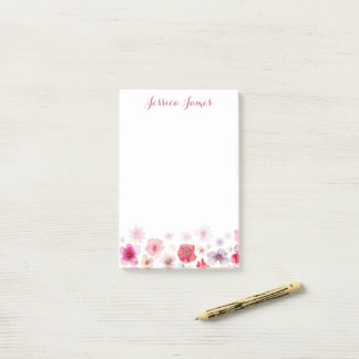 Beautiful Personalised Floral 4" x 6" Post-it Notes