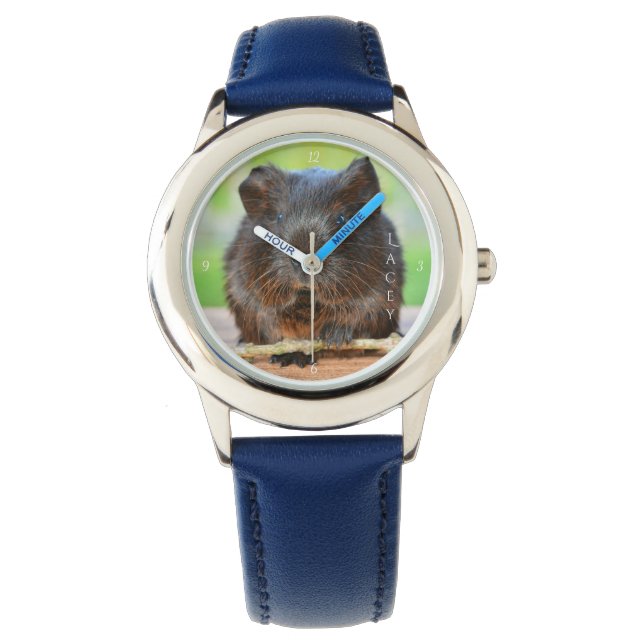 Beautiful Personalised Gold Agouti Guinea Pig Watch (Front)