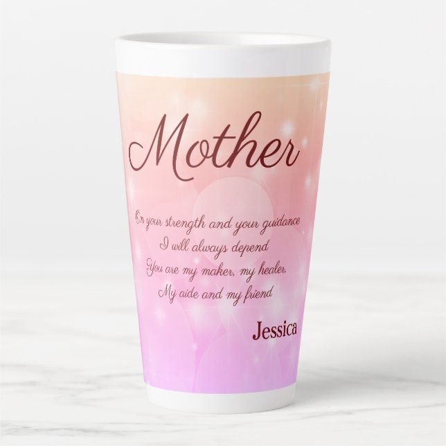 Beautiful Personalised Mother Poem Latte Mug (Front)