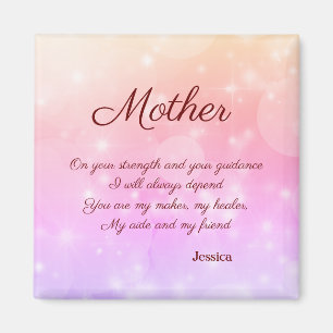 Beautiful Personalised Mother Poem Magnet