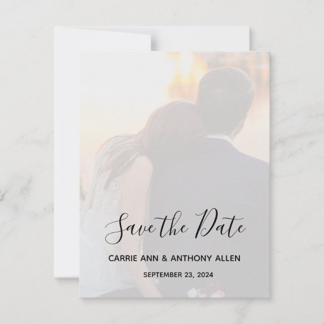 Beautiful Personalised Photo Save the Date (Front)