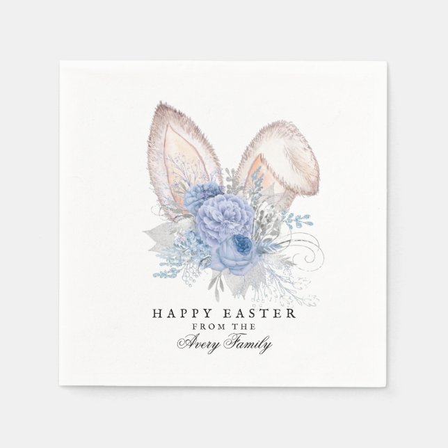 Beautiful Personalised Watercolor Easter Napkin (Front)