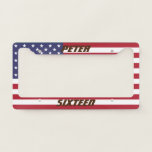 Beautiful Personalized Patriotic Licence Plate Frame<br><div class="desc">Any sixteen year old would be thrilled to own this Stunning licence Frame Plate for their car,  To personalize fill in the name field.</div>