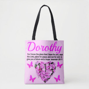 BEAUTIFUL PERSONALIZED PINK FLORAL JEREMIAH 29:11 TOTE BAG