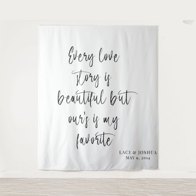 Beautiful Personalized Wedding Tapestry Backdrop  (Front)