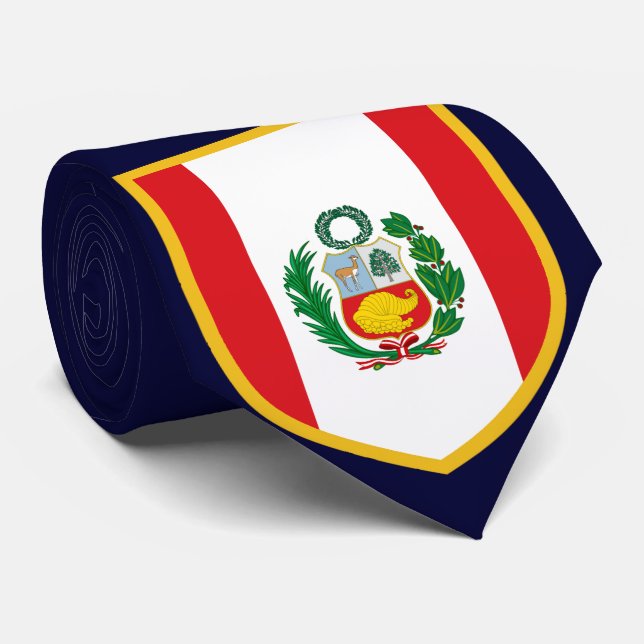 Beautiful Peru Flag Tie (Rolled)