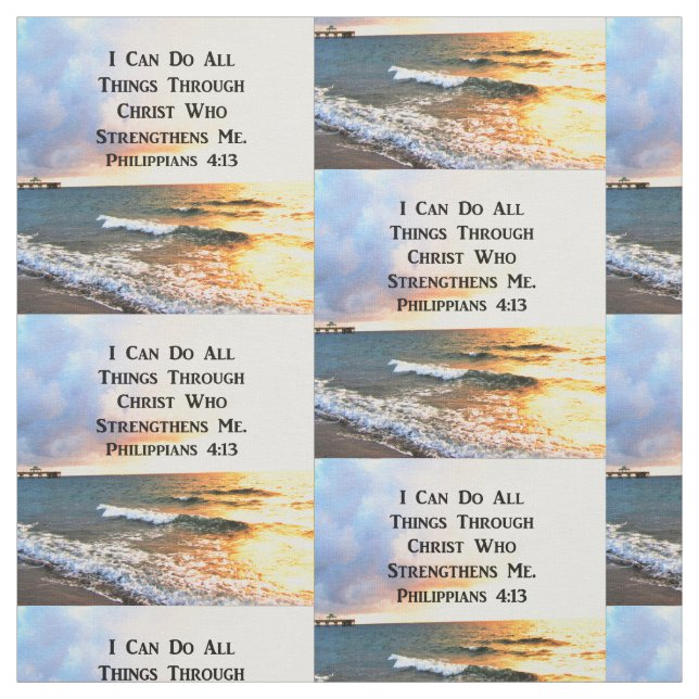 BEAUTIFUL PHILIPPIANS 4:13 SCRIPTURE PHOTO FABRIC (Swatch)