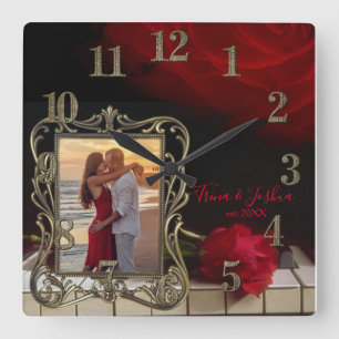 Beautiful Photo Clock on Piano Keys