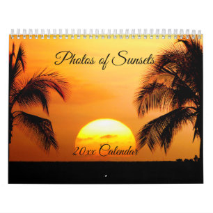 Beautiful Photos of Sunsets, Medium Size Calendar