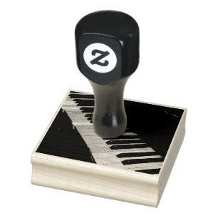 Beautiful Piano Artwork Rubber Stamp