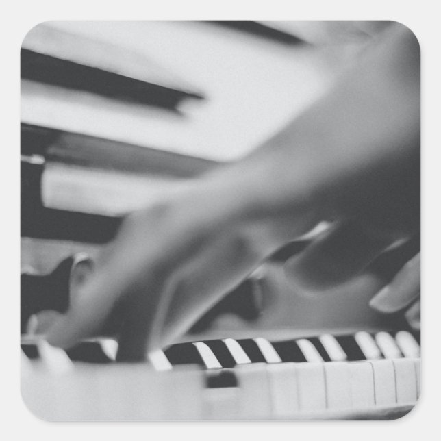 Beautiful Piano Artwork Square Sticker (Front)