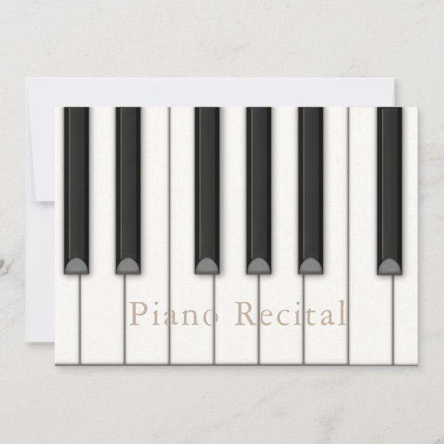 Beautiful Piano Keys Large Custom Music Recital Invitation (Front)