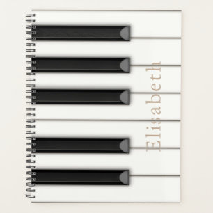 Beautiful Piano Keys Personalised 8.5x11 Planner