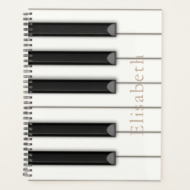 Beautiful Piano Keys Personalised 8.5x11 Planner (Front)