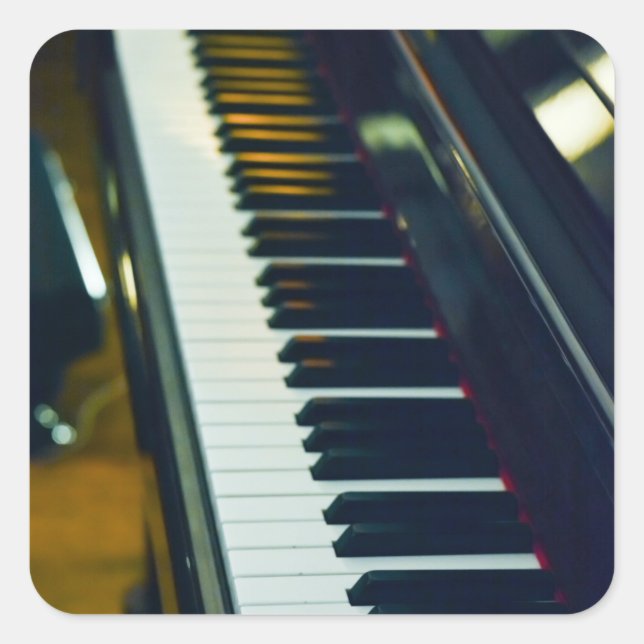 Beautiful Piano Square Sticker (Front)