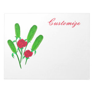 Beautiful Pickle Bouquet with Roses Thunder_Cove Notepad