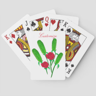 Beautiful Pickle Bouquet with Roses Thunder_Cove Playing Cards