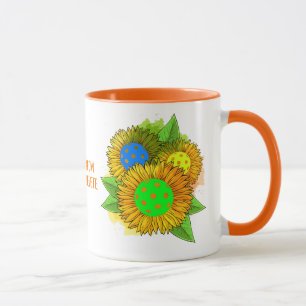 Beautiful Pickleball Flower Valentine Day Gift Mug