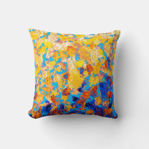 Beautiful pictorial handmade gouache dab etude ske cushion