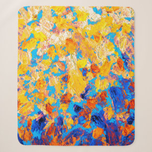 Beautiful pictorial handmade gouache dab etude ske sherpa blanket