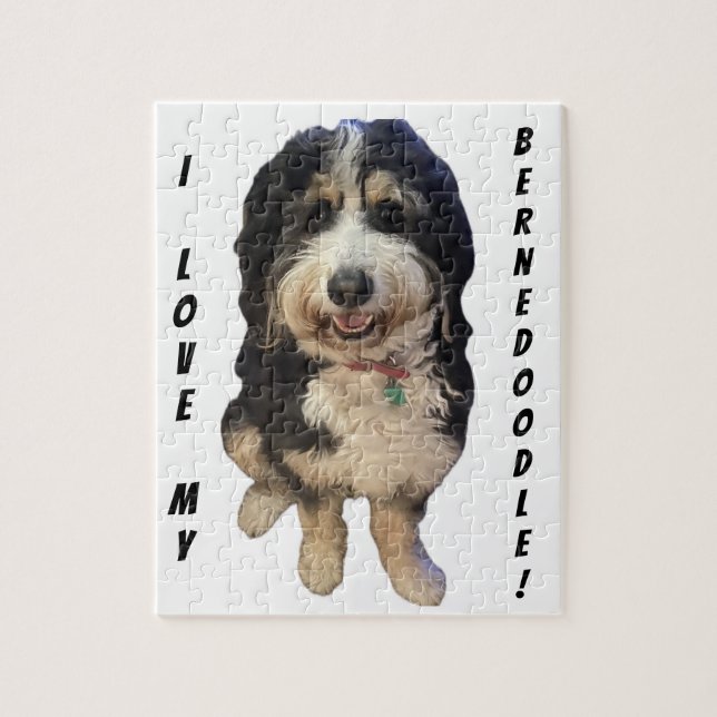 Beautiful picture of Birdie the Bernedoodle dog Jigsaw Puzzle (Vertical)
