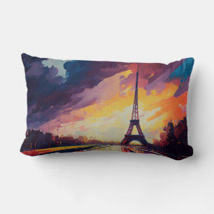 beautiful picture of the centre of Paris Lumbar Cushion