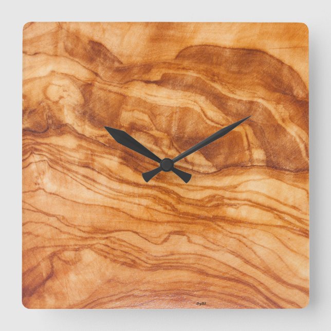 Beautiful piece of wood square wall clock (Front)