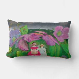 Beautiful pillow fairies in a garden