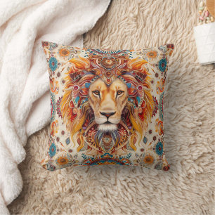 beautiful pillow in East Indian style with a lion