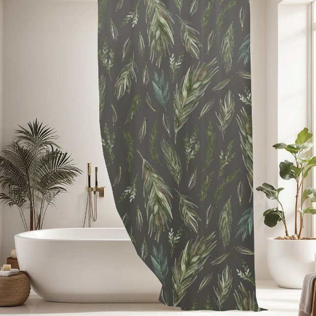 Beautiful Pine Tree Branch Pattern Shower Curtain (Creator Uploaded)