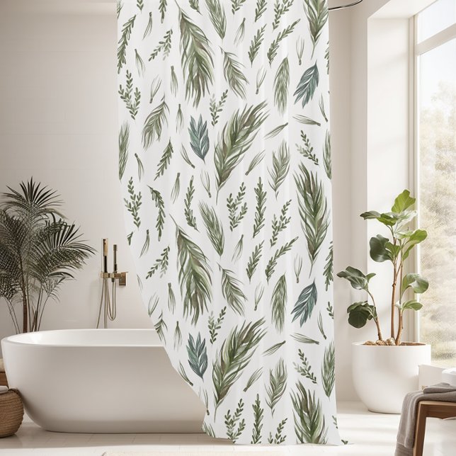 Beautiful Pine Tree Branch Pattern Shower Curtain (Creator Uploaded)