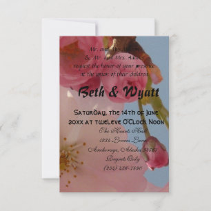 Beautiful Pink Aloha Hawaiian Blossom Wedding Invitation