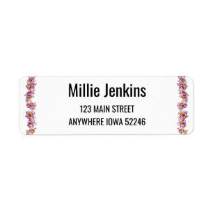 Beautiful Pink and Blue Aloha Birthday Party Return Address Label