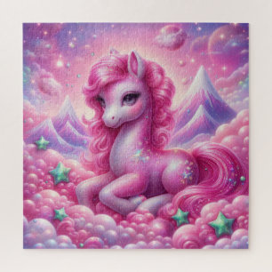 Beautiful pink and blue unicorn jigsaw puzzle