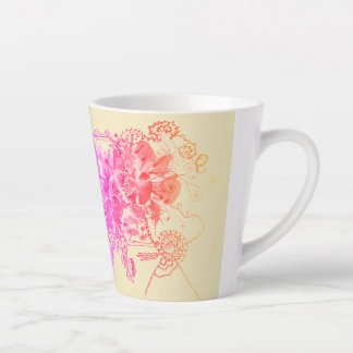 Beautiful Pink and Purple Floral  Latte Mug