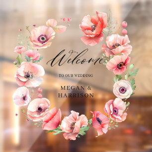 Beautiful pink and red poppy flower design