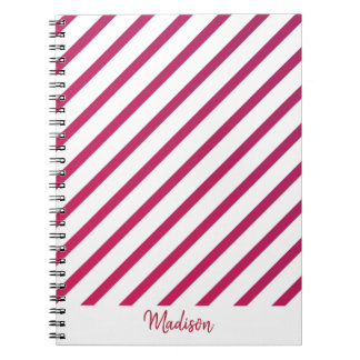 Beautiful Pink and red Stripes  Notebook