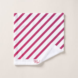 Beautiful Pink and red Stripes Wash Cloth