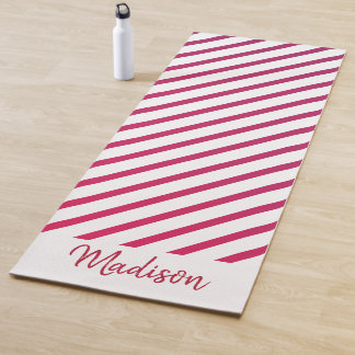 Beautiful Pink and red Stripes  Yoga Mat