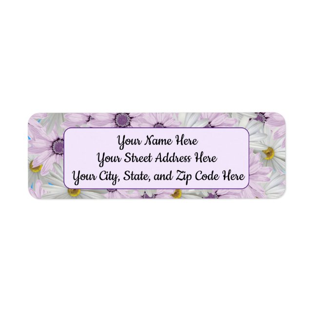 Beautiful Pink and White Daisy Floral Labels (Front)