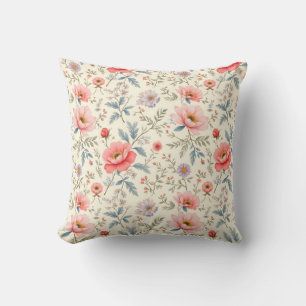 Beautiful Pink and White Flowers Cushion