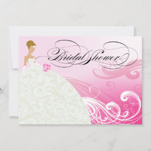 Beautiful Pink and White Luxe Bridal Shower Invitation