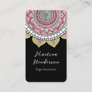 Beautiful Pink and White Yoga Business Card