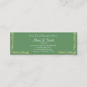 Beautiful pink art style azalea flowers skinny mini business card