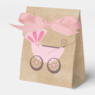 Beautiful Pink Baby Carriage Baby Shower Favour Box