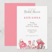 Beautiful Pink Baking Bridal Shower Invitation